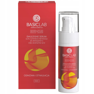 BASICLAB retinol, 4% vitamín C, CBD, koenzým Q10